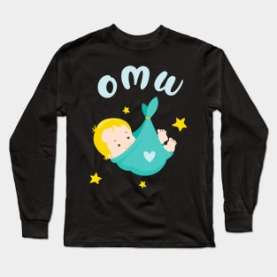 Baby on my Way OMW funny Birth Announcement Gift Long Sleeve T-Shirt